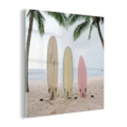 Surfboard - Palmbomen - Kleurrijk plexiglas 5mm klein -z3d