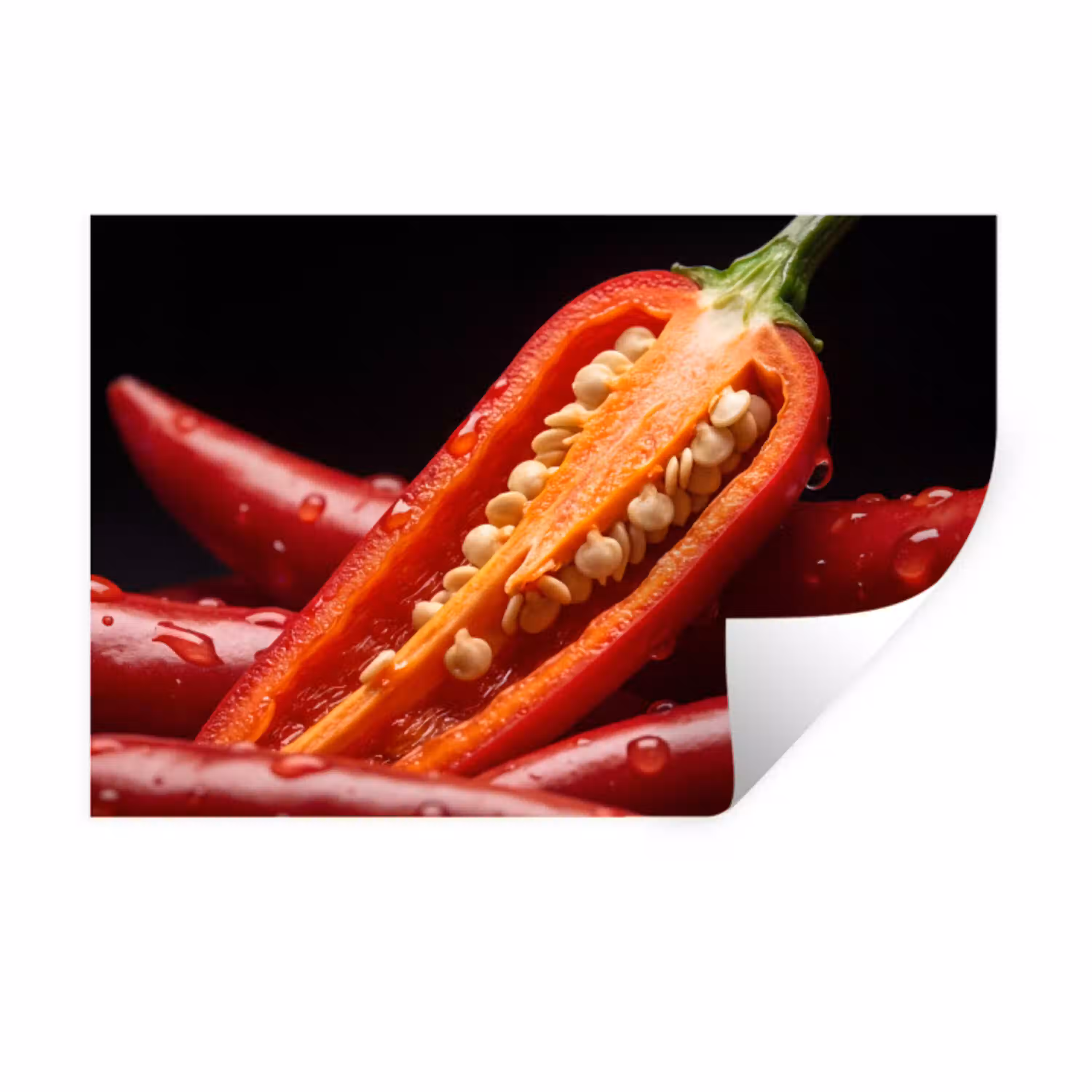Chilipeper - Rood - Eten Muursticker klein -3d