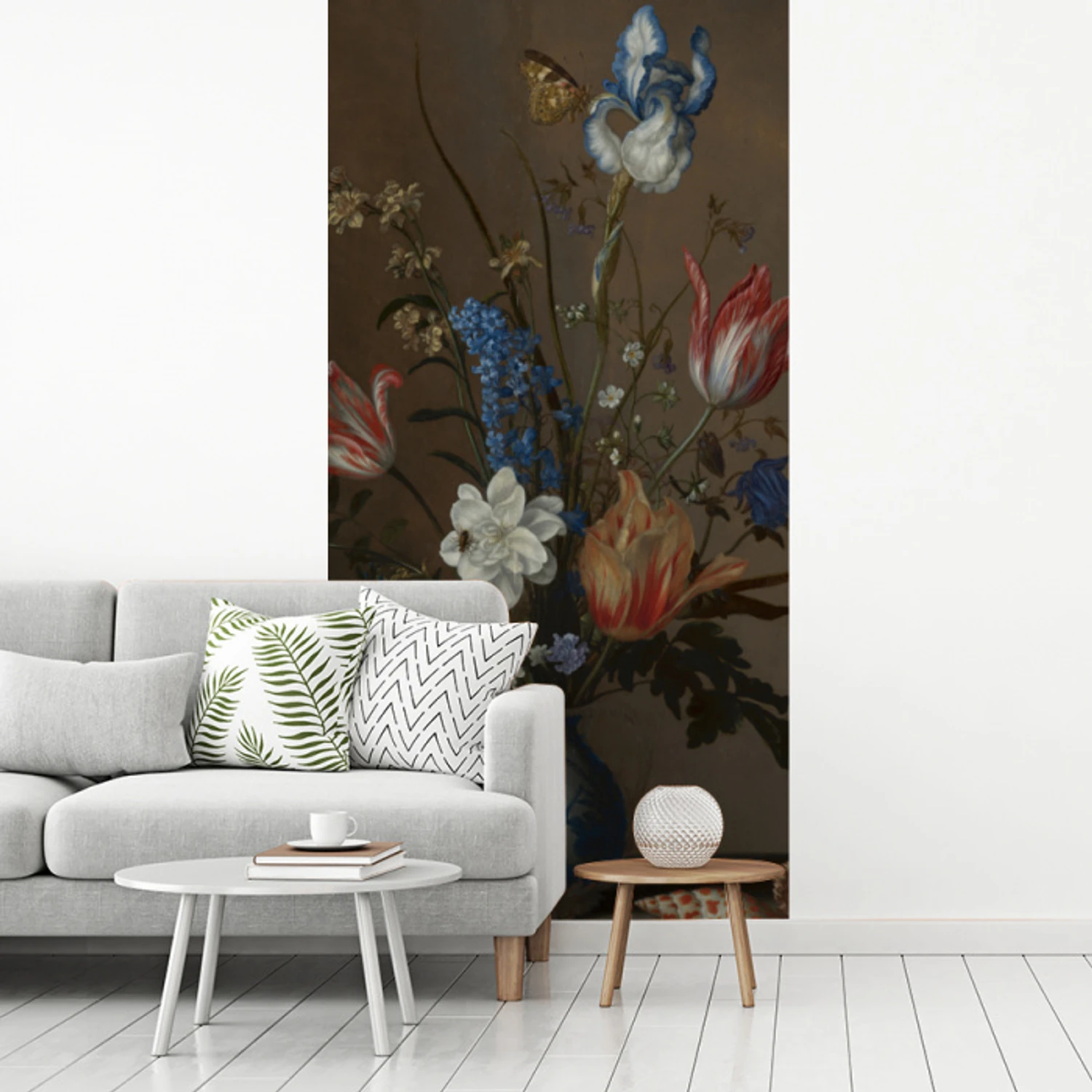 Bloemen in een Wan-Li vaas en schelpen - Schilderij van Balthasar van der Ast fotobehang vinyl groot -woonkamer