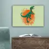 Dinosaurus - Groen - Planten - Cirkel canvas 2cm klein -sfeer4