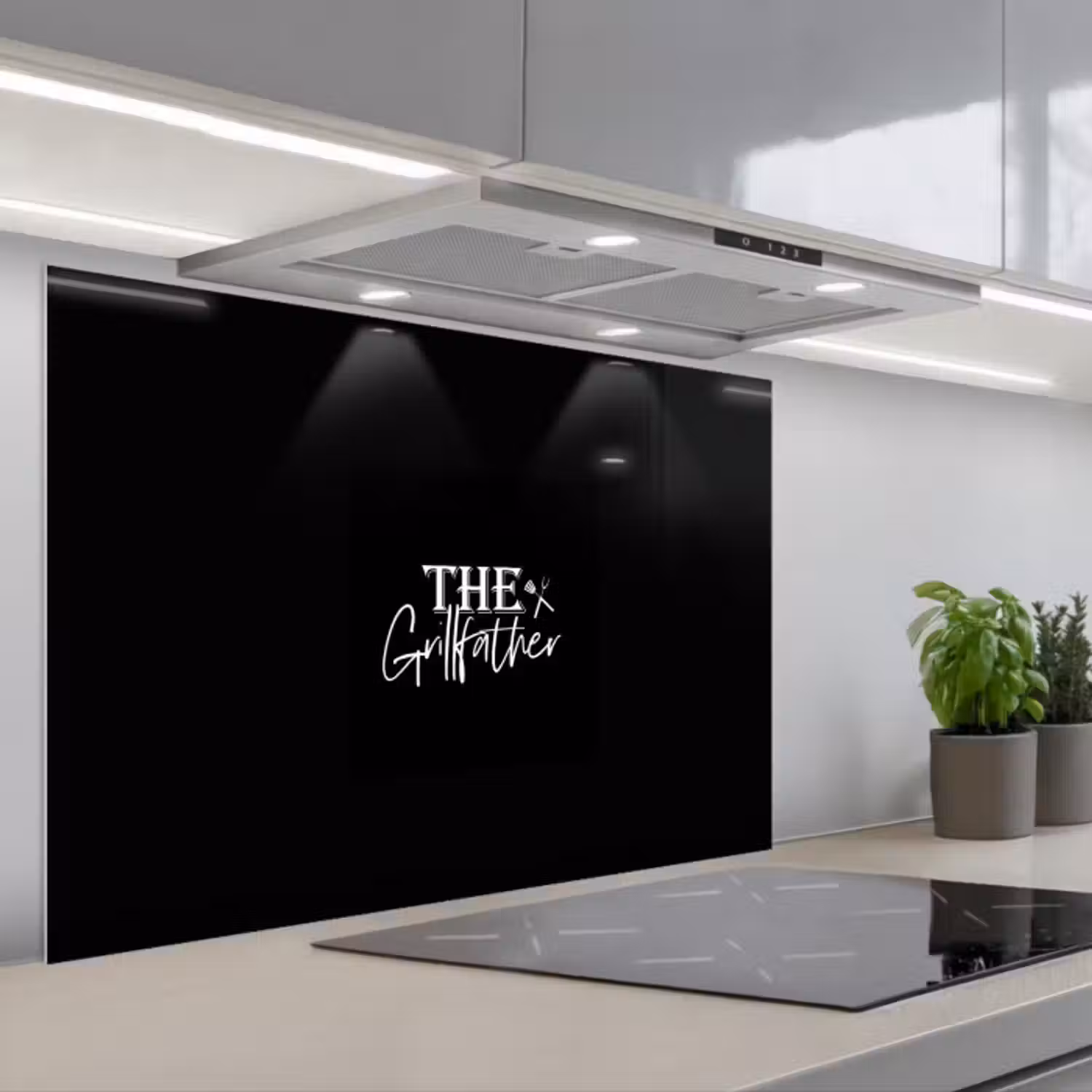 Spatscherm keuken - Barbecue - BBQ - Grill - Koken - The Grillfather - Tekst - Spreuken