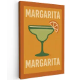 Illustratie - Margarita - Sinaasappelschijf - Oranje Tuinposter op houten frame 2 cm dik klein -3d