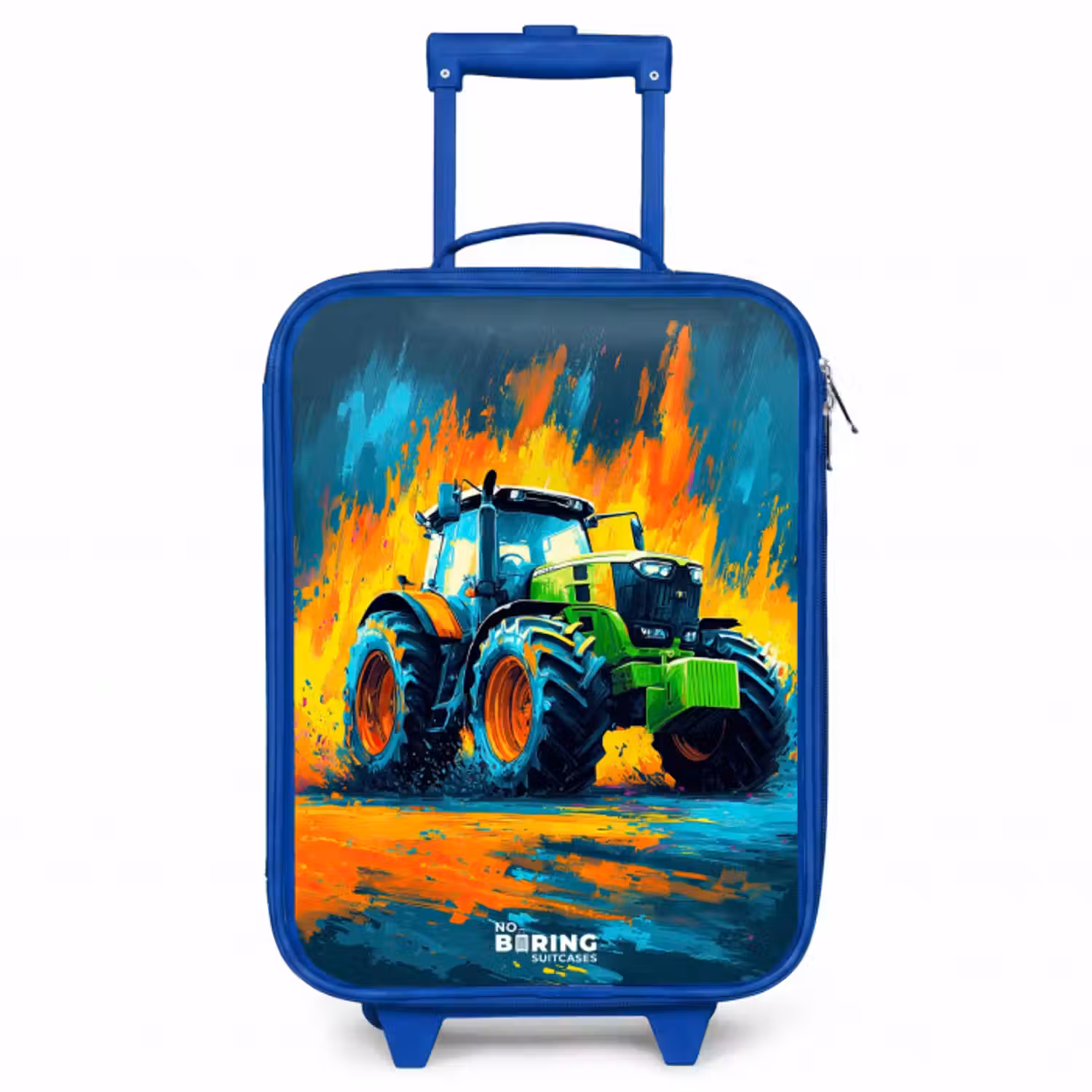 Valise enfant - Bleu - Tracteur - Vert - Abstrait - Coups de pinceau