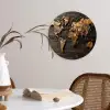 Wereldkaart -  Hout - Mozaïek Wandcirkel kunststof plaat 5mm dik klein -sfeer4