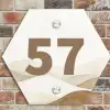 Beige landschap - Traditioneel Naambord Hexagon klein -sfeer2