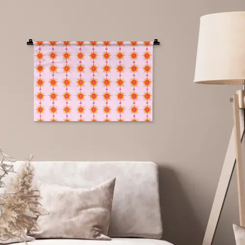 Zon - Motief - Roze Wandkleed katoen klein 269 -sfeer4