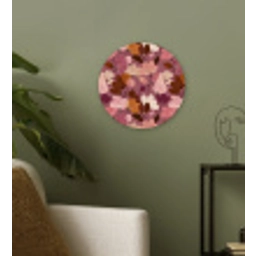 Bloem - Patroon - Roze Wandcirkel kunststof plaat 5mm dik klein 188 -sfeer3