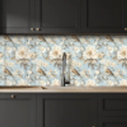 Botanisch - Zangvogel - Blauw keuken achterwand 2 middel 871 -sfeer1