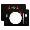Krab - Rood - Tekst - Zwart Placemat vinyl groot -zzsfeer2_Kitchenyeah-website