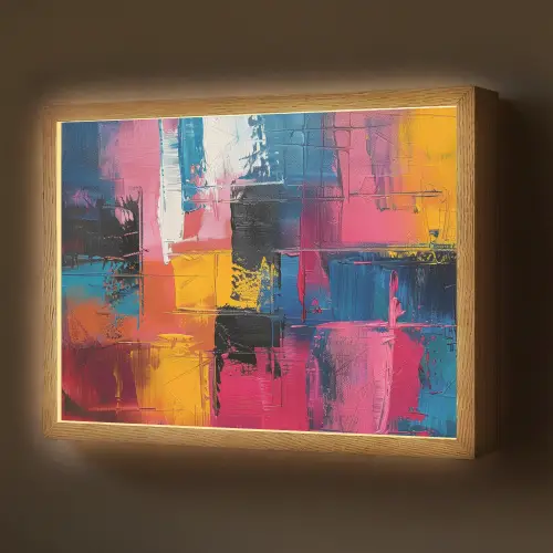 Verflook - Kunst - Modern - Abstract Light Box met batterij (Wandlamp) middel -z3d_website