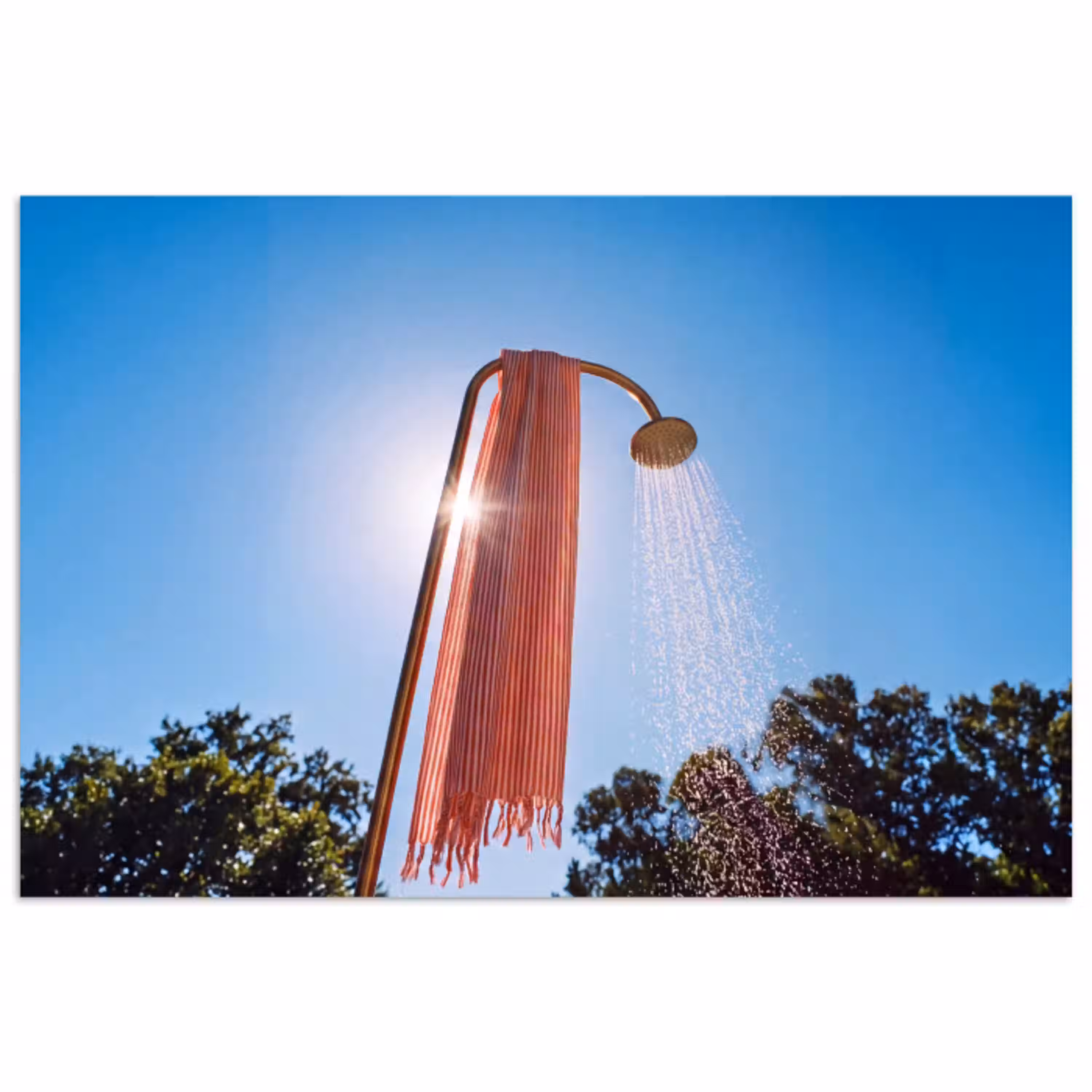 Douche - Water - Zomer - Blauw poster papier klein -3d