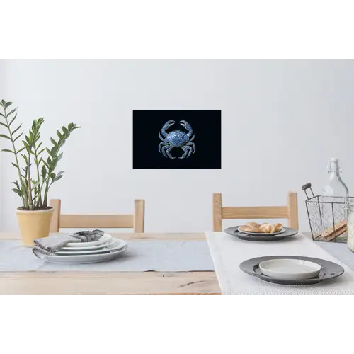 Krab - Delfts blauw - Dieren Muursticker klein -eettafel
