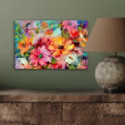 Bloemen - Kleurrijk - Kunst - Olieverf aluminium wit klein -sfeer2