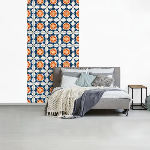 Traditioneel - Tegel - Oranje fotobehang vinyl groot 64 -slaapkamer
