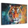 Tijger - Dieren - Olieverf - Kunst Textielframe zwart klein -3d