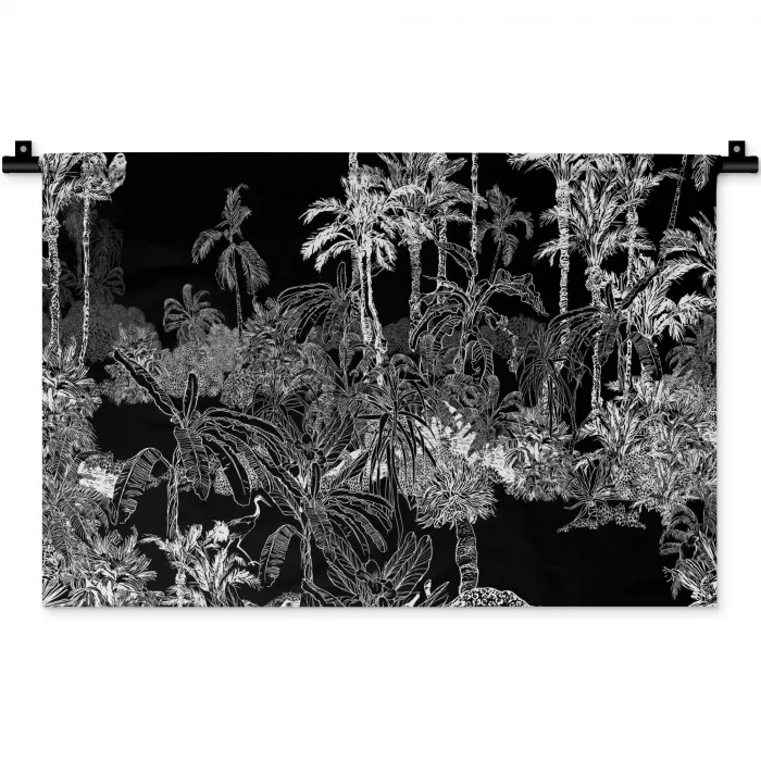 Palm - Jungle - Tropical Wandkleed katoen klein -zz3d