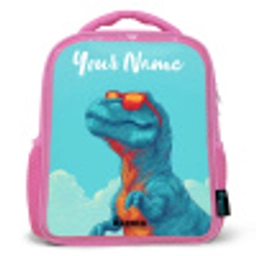 Dino - Zonnebril - Blauw Kinderrugzak - Roze middel -3d