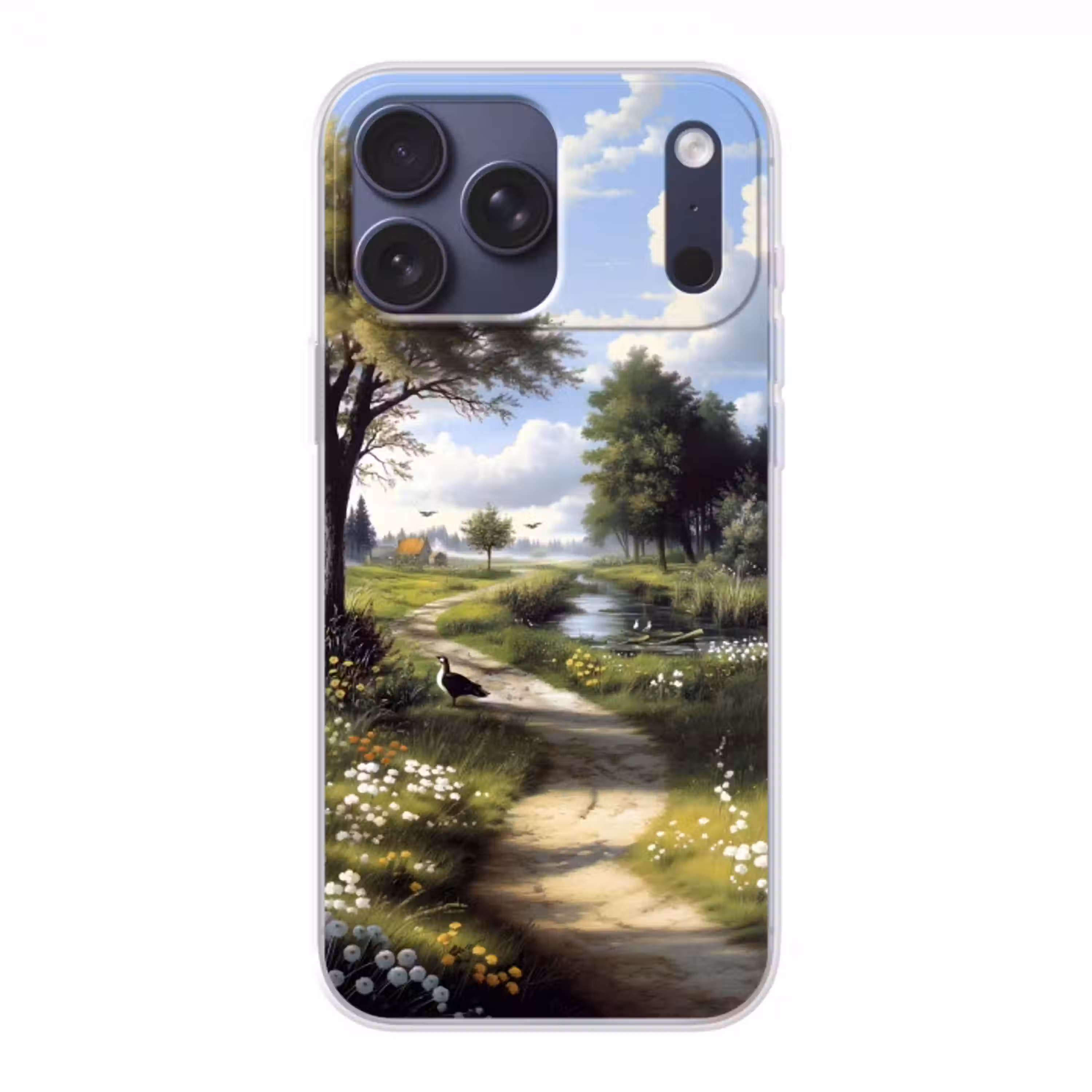 Zandpad - Groen landschap - Water Telefoonhoesje iPhone 17 Pro Max klein -3d
