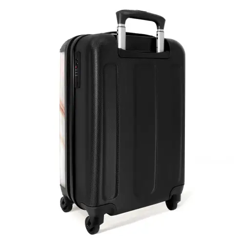 Marmer - Zacht Perzik Marmer NBS - Handbagage koffer - Kinderen Unisex middel -achterkant
