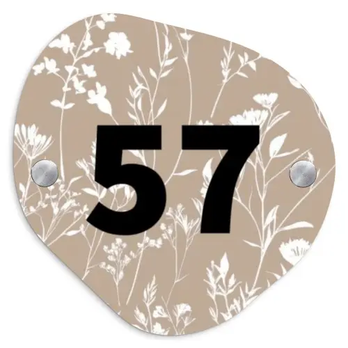 Beiges Blumenmuster - Traditionell Naambord Organisch middel -3d