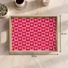 Rood - Roze - Schaakbord - Valentijn Dienblad Rechthoek middel -USP_Formaat