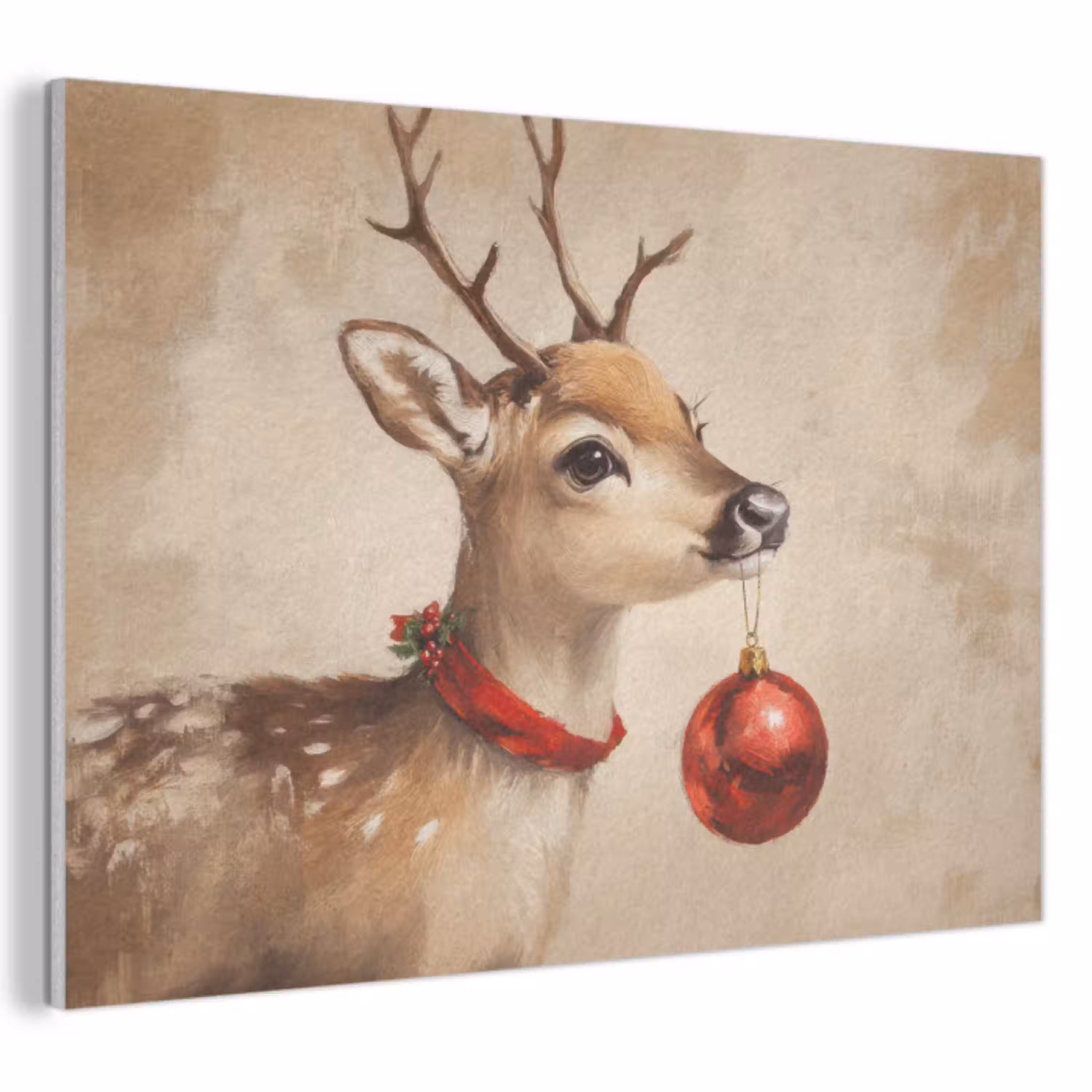 Kerst - Hert - Gewei - Kerstbal - Rendier PET vilt klein -3d