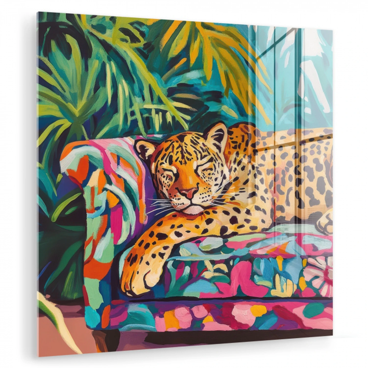 Luipaard - Kleurrijk - Tropisch plexiglas 5mm klein -zzzproduct_nieuw