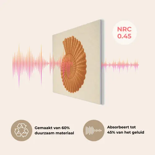 Schelp - Oranje - Ribbels PET vilt klein -USP_NL