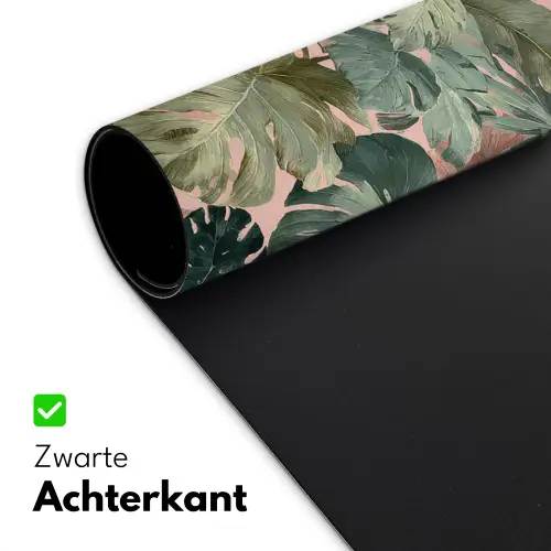 Compositie van bladeren - Groen - Roze Muismat XXL klein -sfeer2