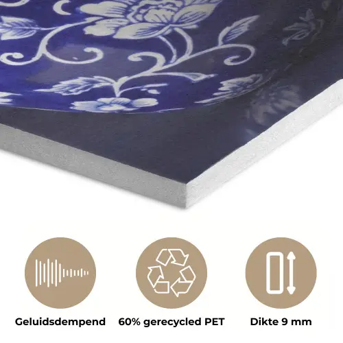 Porselein- Kersen - Delfts - Blauw PET vilt klein -closeup_NL