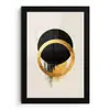 Abstract ontwerp - Zwarte cirkel - Verfvlekken fotolijst zwart zonder passe partout klein -3d