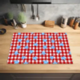 Ruit - Sterren - Rood Inductie beschermer vinyl 3mm klein 276 -sfeer5