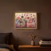 Boom - Paars - Abstract - Kunst Light Box met batterij (Wandlamp) middel -sfeer4