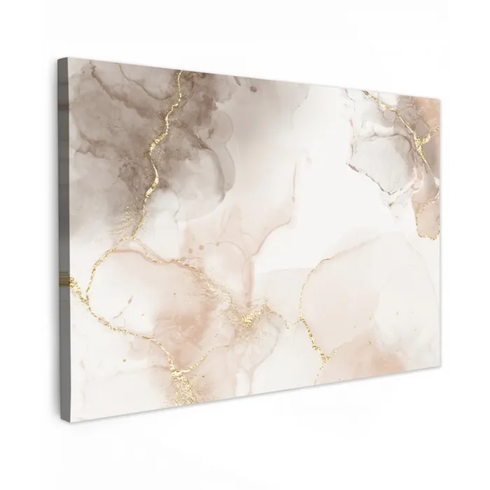 Marmer - Bruin - Gouden canvas 2cm klein -z3d