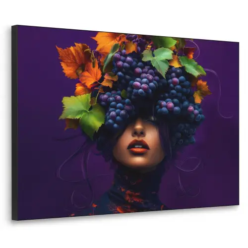 Vrouw - Paars - Druiven Textielframe - compleet frame klein -3d