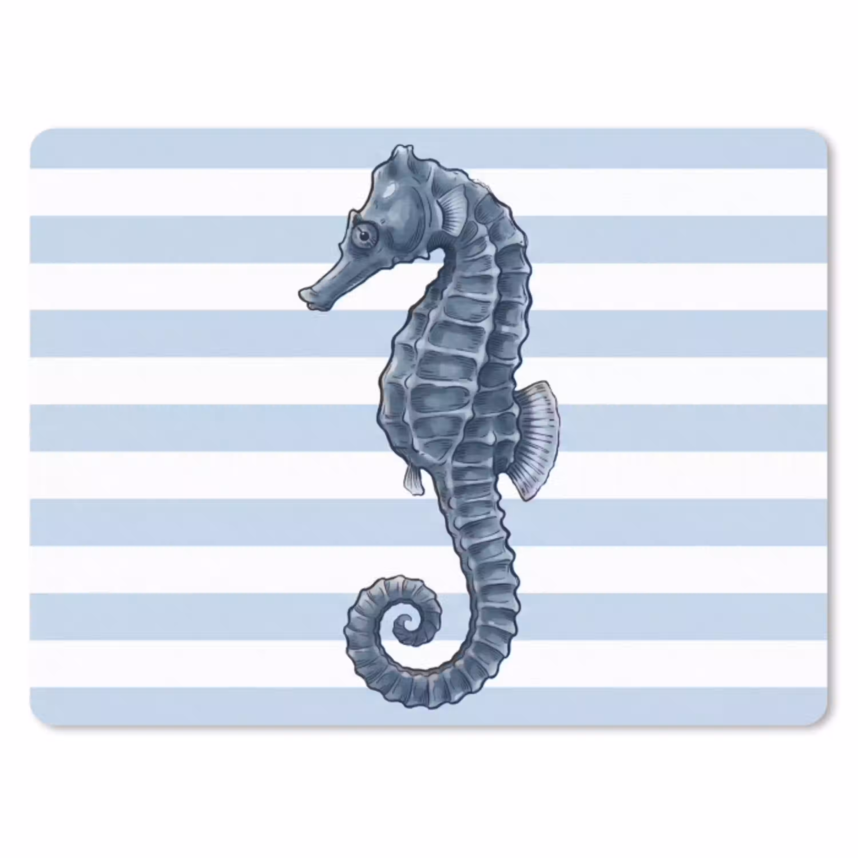 Vis - Oceaan - Illustratie - Blauw - Strepen muismat rubber klein -3d