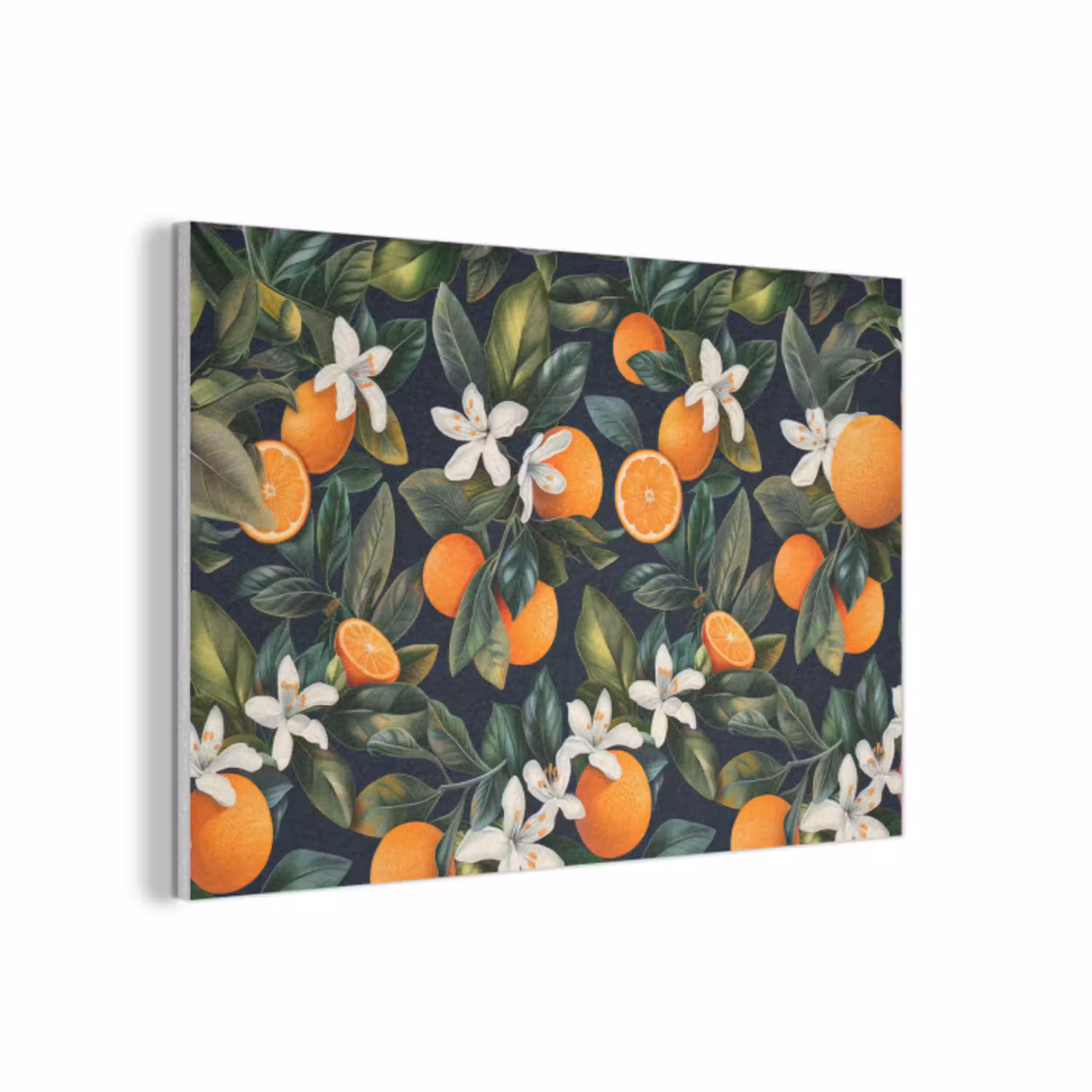 Sinaasappels - Bloesems - Bladeren - Tropisch PET vilt middel -3d