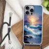 Golven - Zee - Kleurrijk - Rotsen Hoesje iPhone 16 Pro Max met koord klein -sfeer4