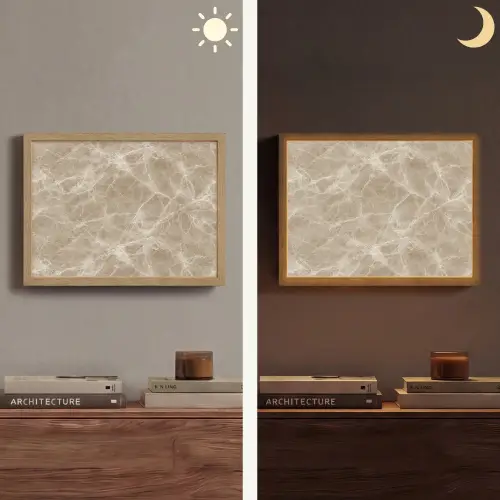 Bruin - Kristaladers - Marmer Light Box met batterij (Wandlamp) middel 907 -sfeer3