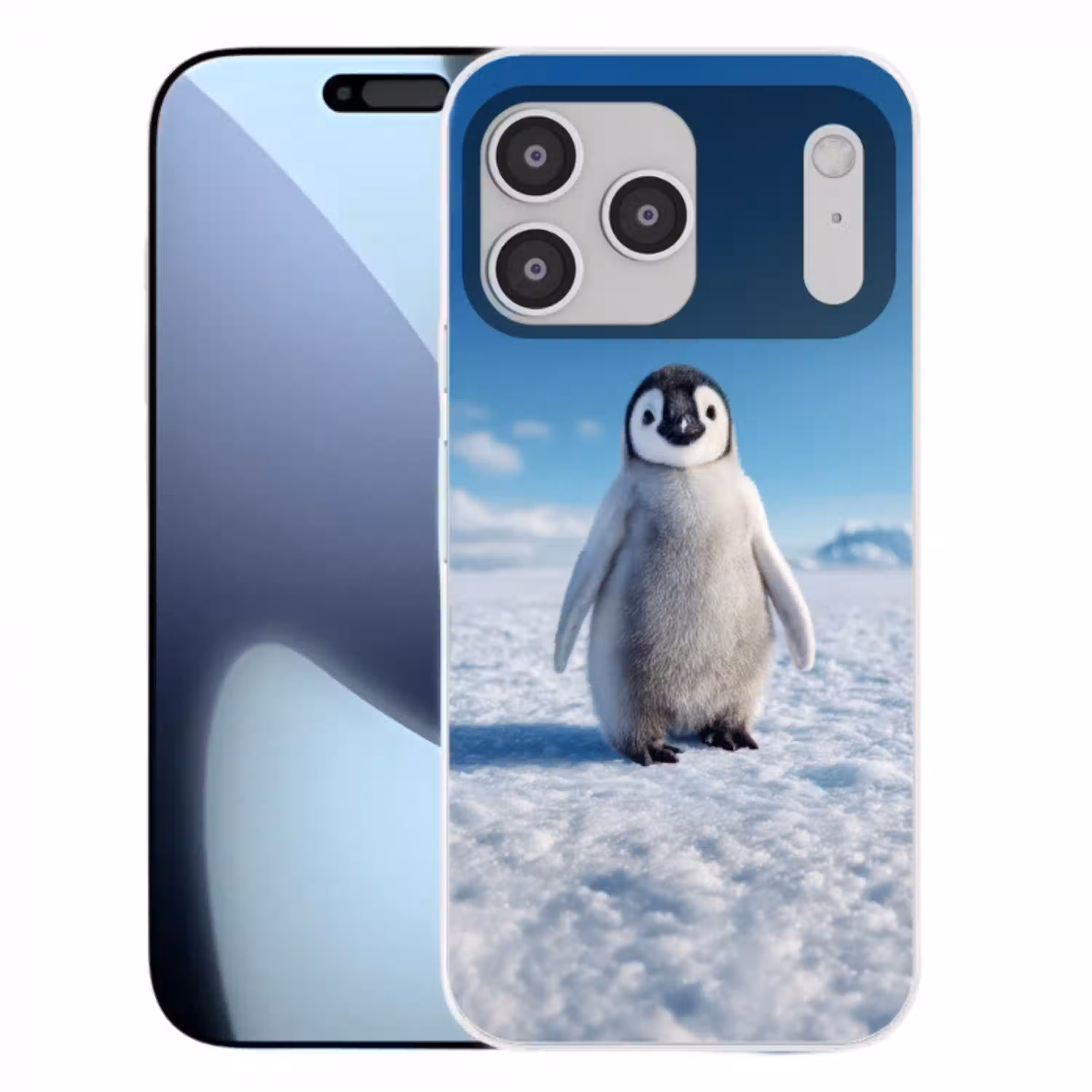 Pinguïn - Sneeuw - Landschap - Wit Telefoonhoesje iPhone 17 Pro Max klein -3d