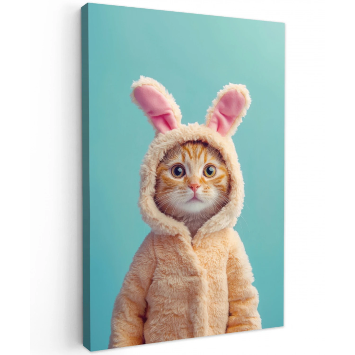 Paashaas - Kat - Kostuum Tuinposter op houten frame 2 cm dik middel -3d