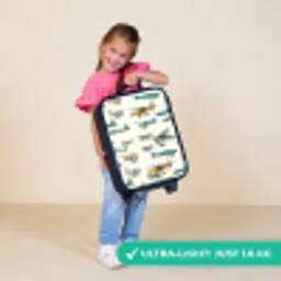 Vintage propellervliegtuigen patroon Kinderkoffer - Zwart klein -sfeer2_UK