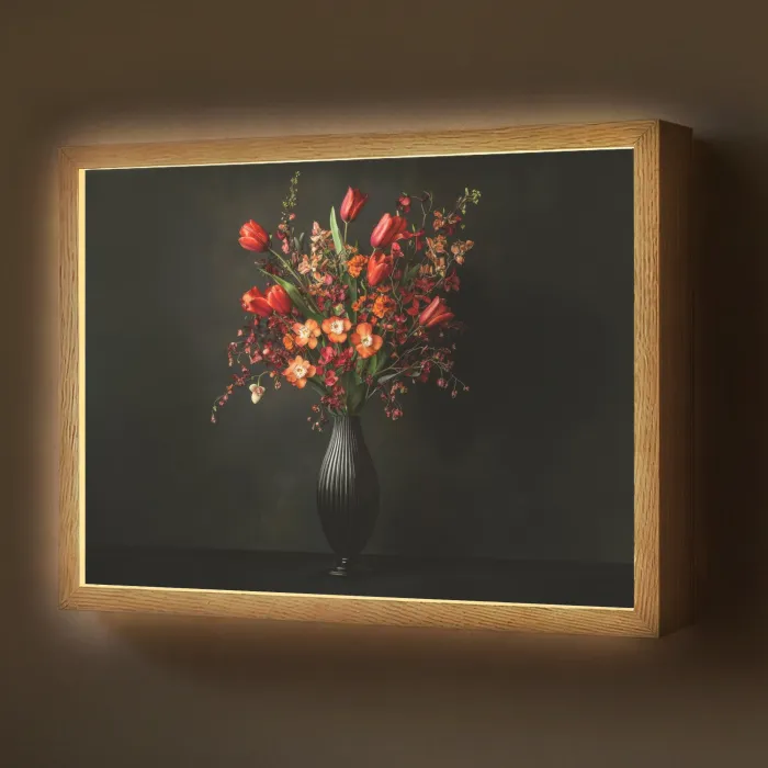 Bloemen - Takken - Boeket Light Box met batterij (Wandlamp) middel -z3d_website