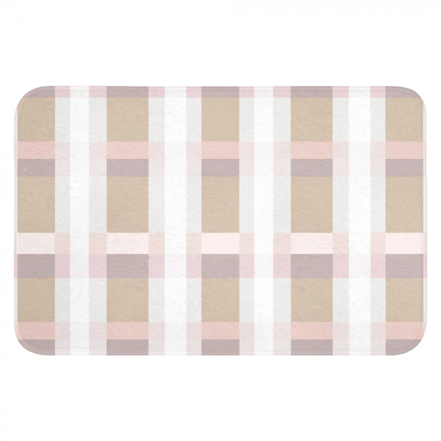 Ruitpatroon - Aardetinten - Minimalistisch Badmat klein 997 -3d