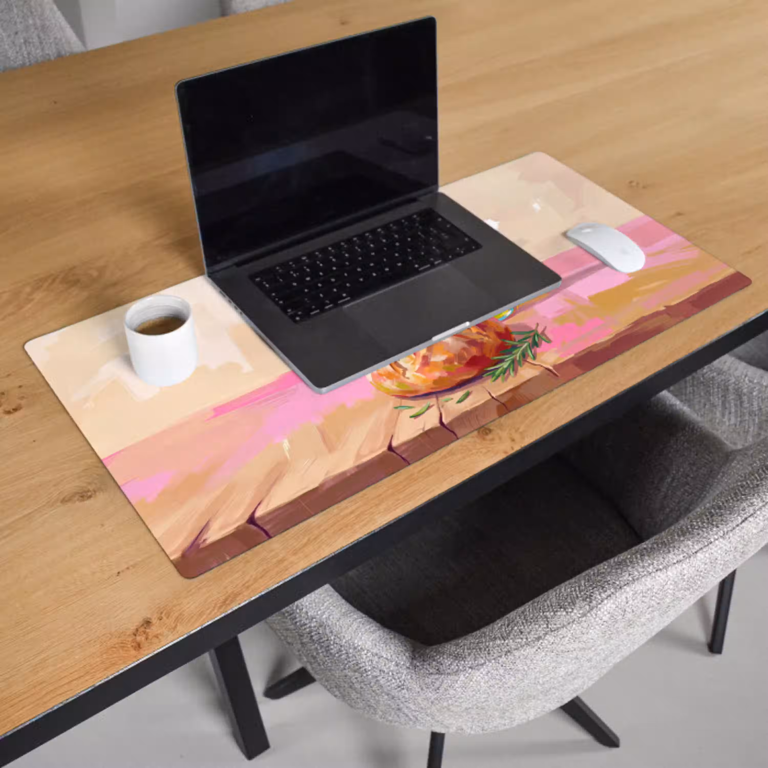 Eten - Brood - Olijfolie - Abstract - Keuken Muismat XXL klein -sfeer1
