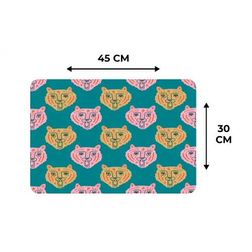 Kattengezichten - Sterren - Turquoise Placemat vinyl groot 368 -specs