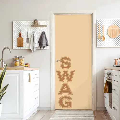 Swag - Bruin - Beige deurposter klein -sfeer5