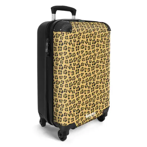 Luipaardprint op goudgele achtergrond NBS - Handbagage koffer - Kinderen Unisex middel -productfoto_3d