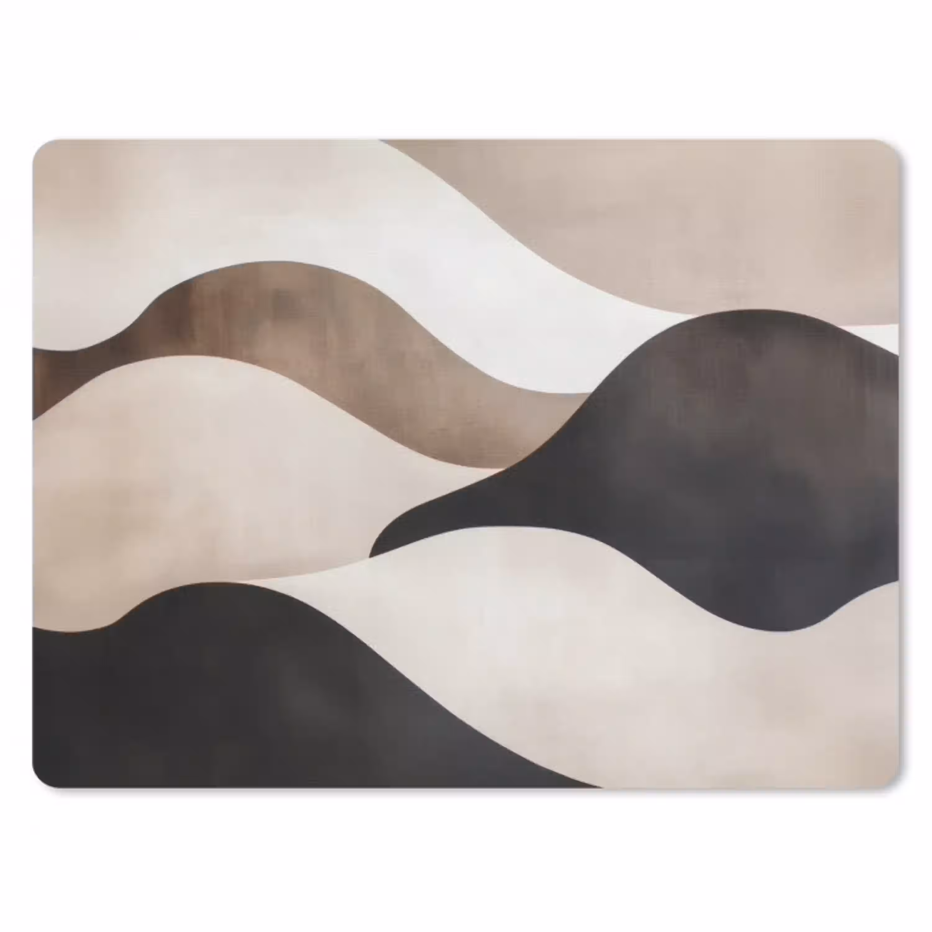 Golven - Abstract - Beige muismat rubber klein -3d
