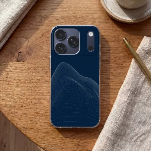 Lijnen - Abstract - Blauw - Wit Telefoonhoesje iPhone 17 Pro klein -sfeer1